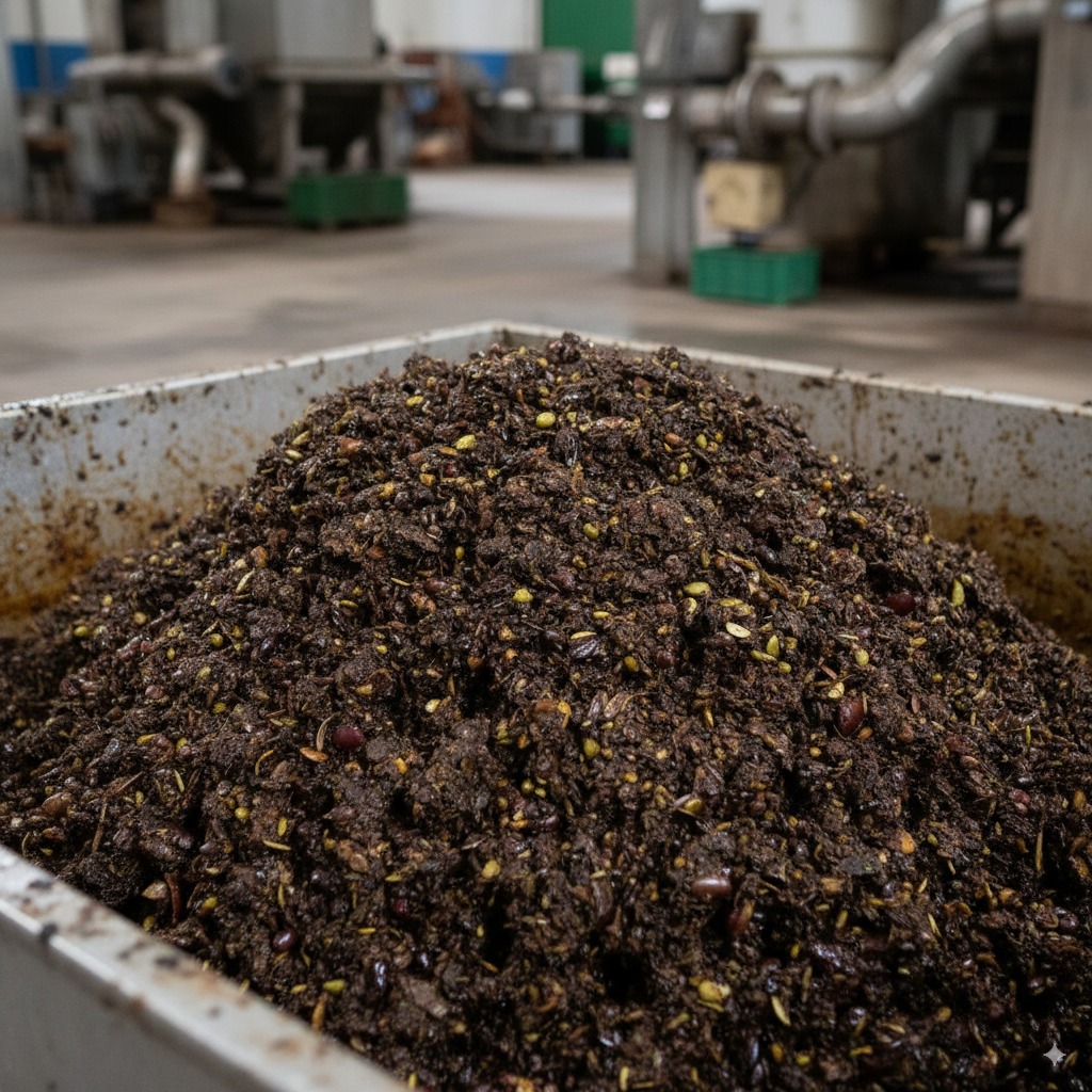 Materia orgánica siendo procesada